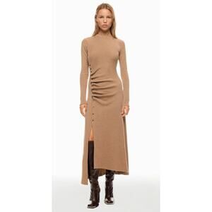 Rabanne Camel Knit Brown Wool Midi Dress
